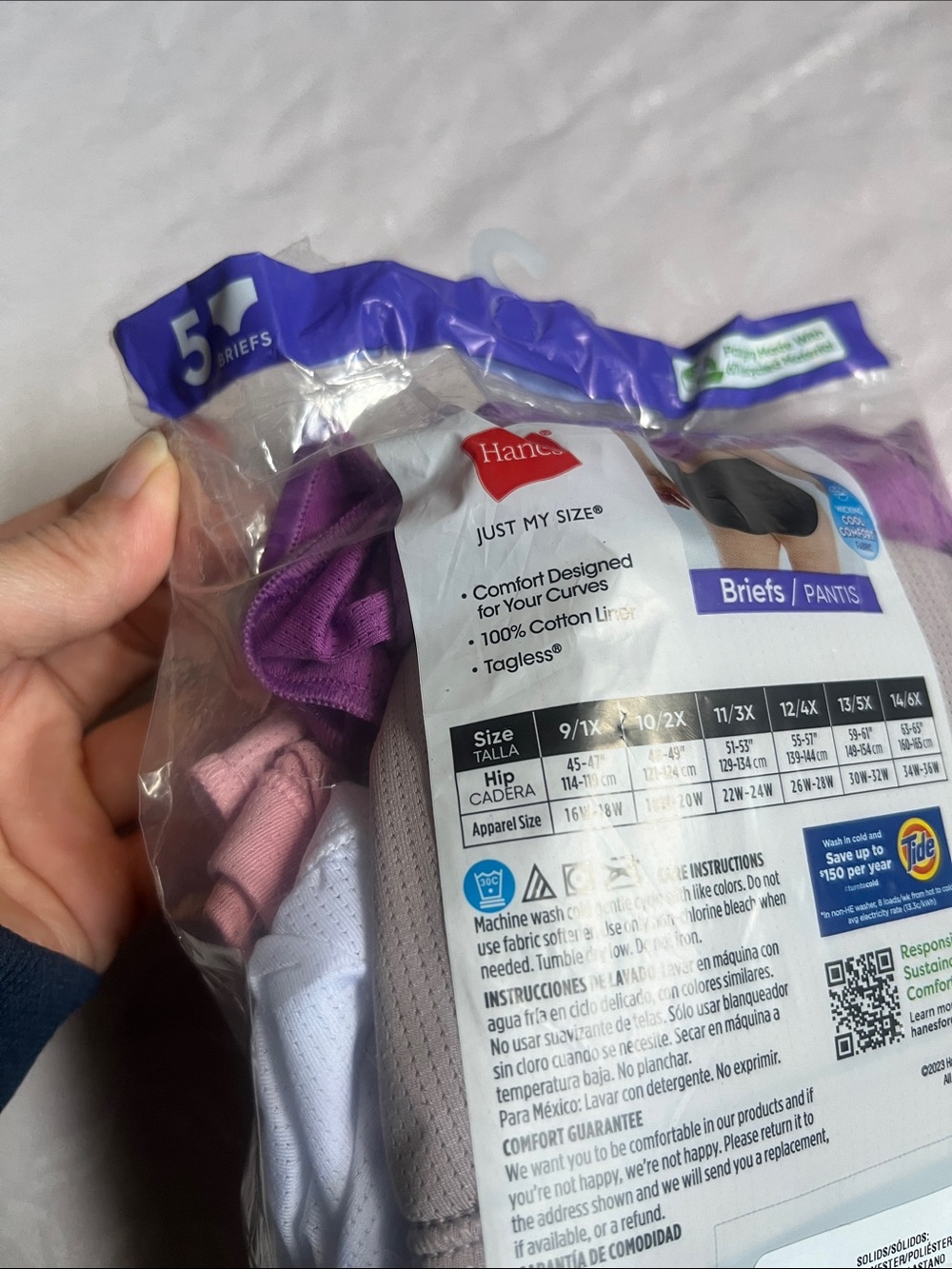 2/$25 NWT Hanes 5-Pack Mesh Tagless Briefs Multi Color Plus Size 11/3X - Picture 10 of 11